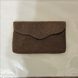 Beaded Brown Clutch